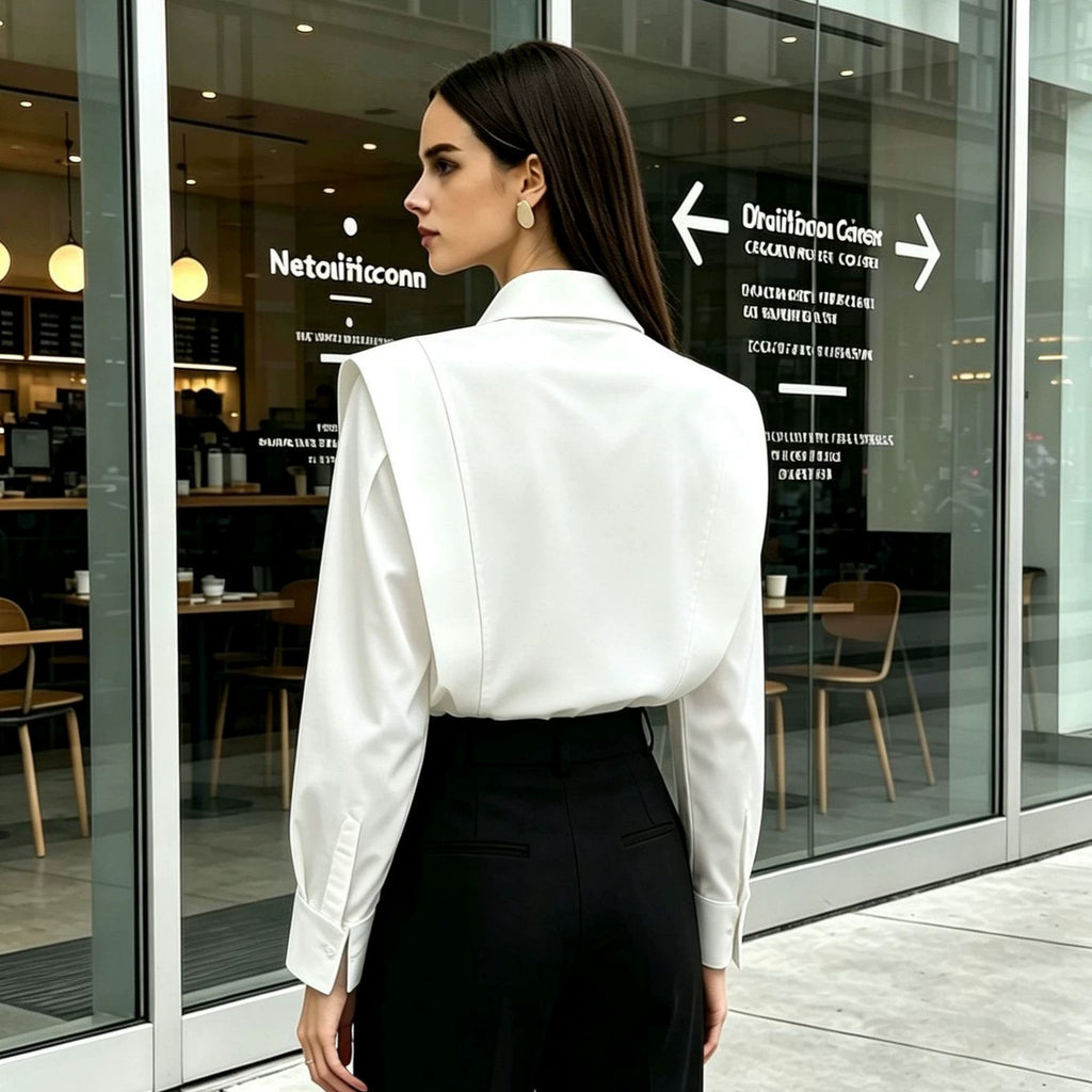 Women's Long Sleeve Elegant French-inspired Shirt Casual Button Shirt