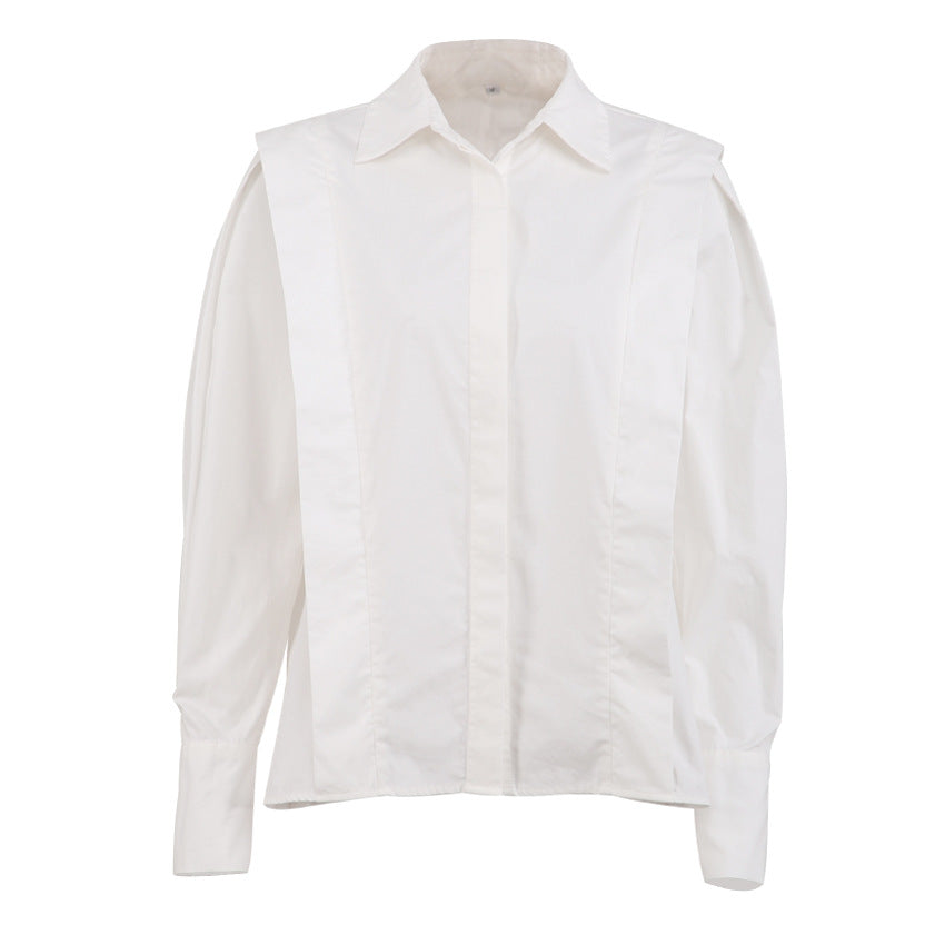 Women's Long Sleeve Elegant French-inspired Shirt Casual Button Shirt