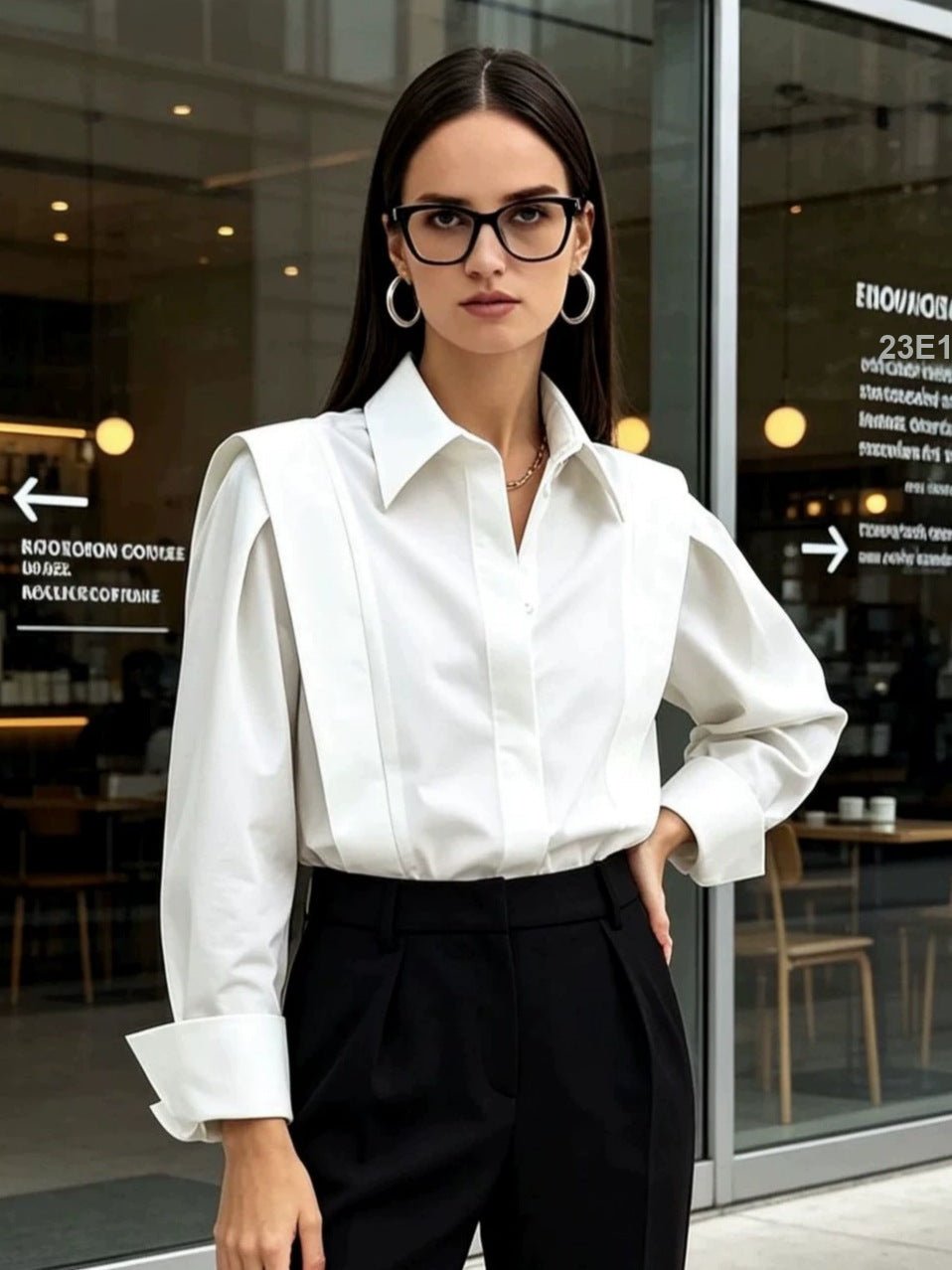 Women's Long Sleeve Elegant French-inspired Shirt Casual Button Shirt