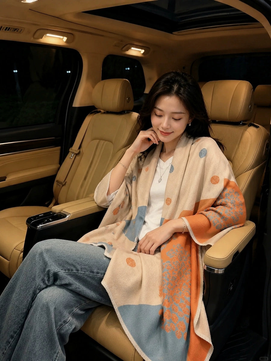 Women's Ethnic Fall Winter Tweed-Style Knit Shawl for Office and Travel Evening Gift Holiday Gift