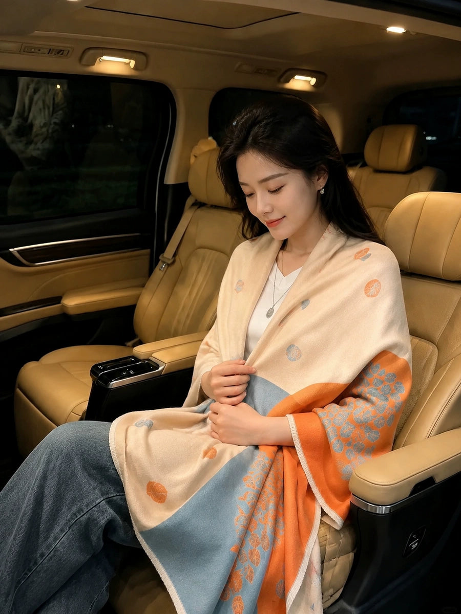 Women's Ethnic Fall Winter Tweed-Style Knit Shawl for Office and Travel Evening Gift Holiday Gift
