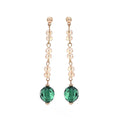 Green tassel drop earrings by Yoshan