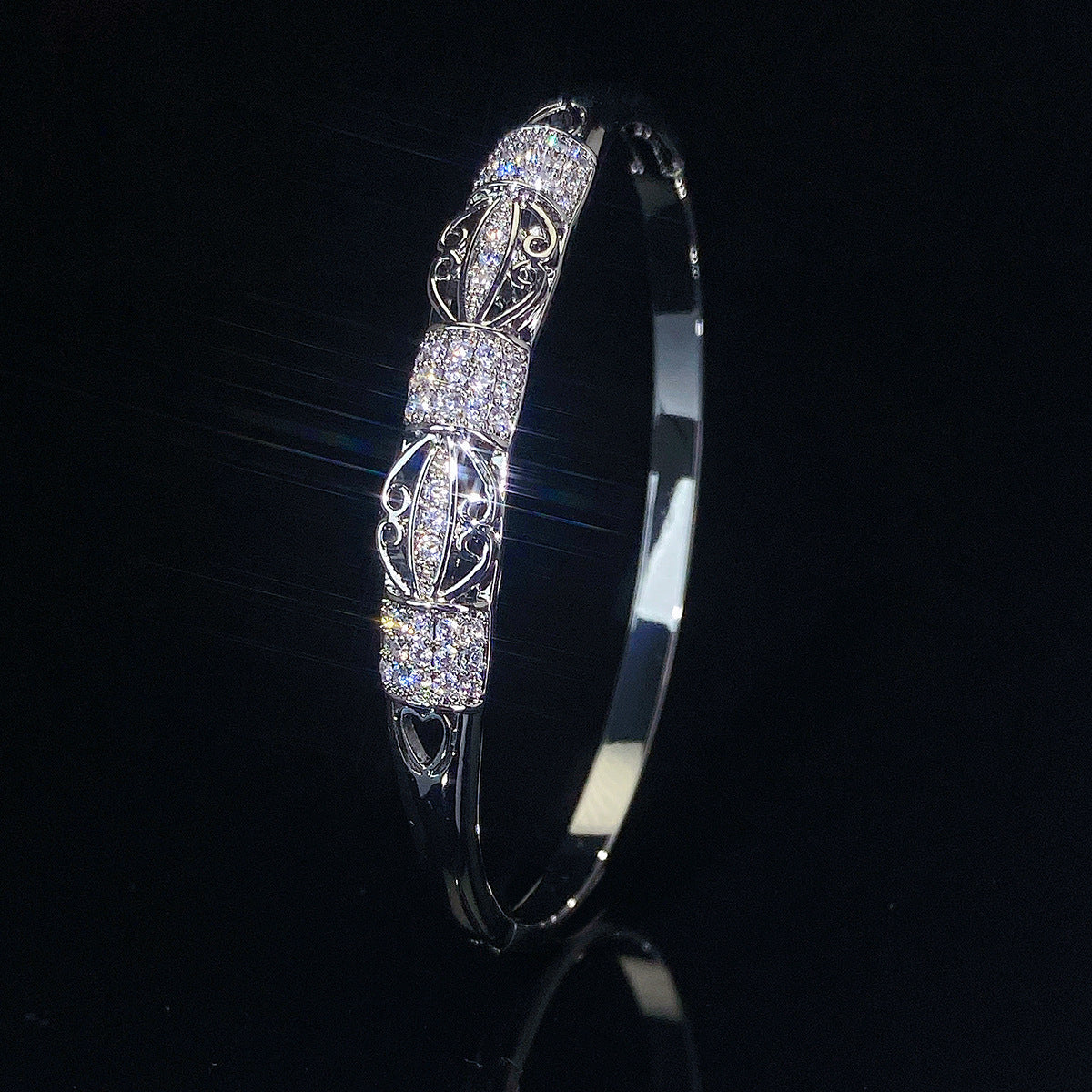 Cutout cuff bracelet by Yoshan, detail view 2