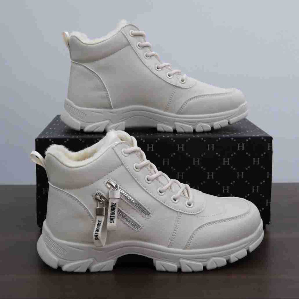 Men's Fleece-Lined Plus Size Winter Snow Boots Ankle Fall Walking Everyday Booties
