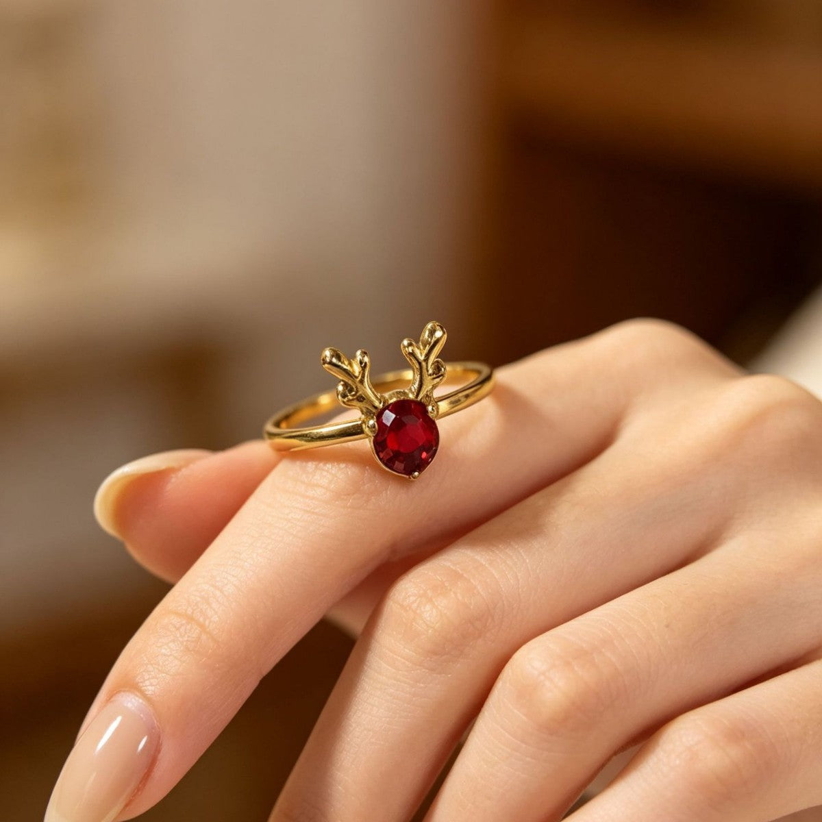 Christmas Ring Set, Reindeer Rings, 10-Piece Assorted Holiday Party Favor Pack, Stocking Stuffers and Gift Exchange Present for Kids and Adults