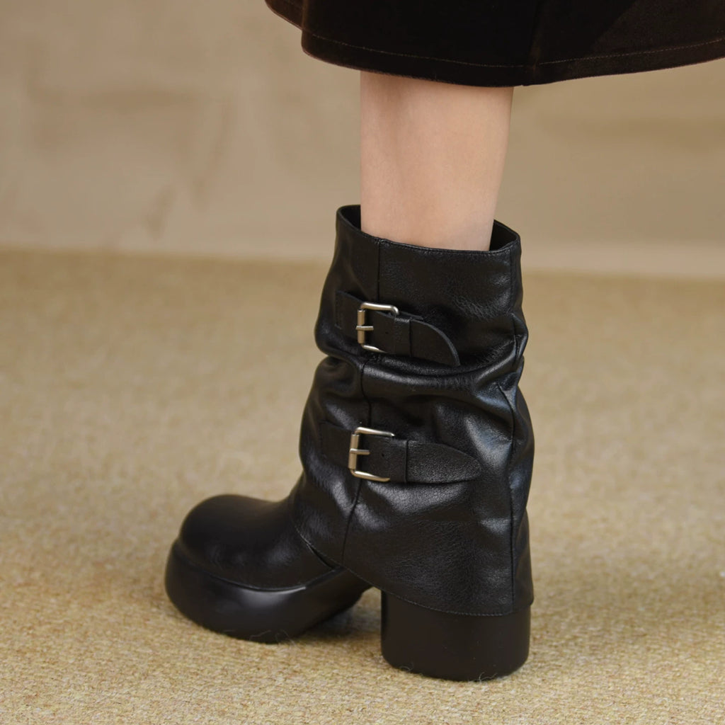 Women's Fall Winter Chunky Sole Platform Block Heel High Heel Tall Riding Boots for Office and Weekend Streetwear Everyday Wear Date Night