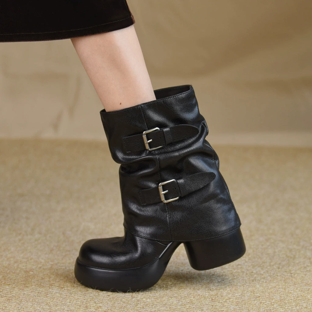 Women's Fall Winter Chunky Sole Platform Block Heel High Heel Tall Riding Boots for Office and Weekend Streetwear Everyday Wear Date Night