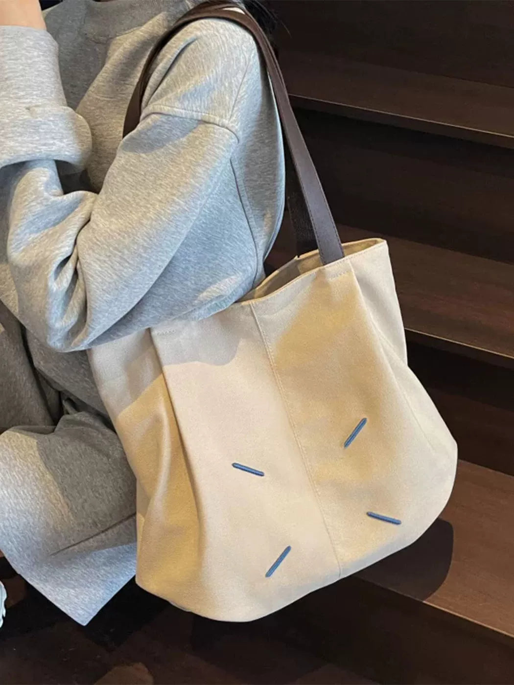 Large-Capacity Canvas Office Workwear Casual Market Tote Bag for Work and Travel School Everyday Date Night Holiday Gift
