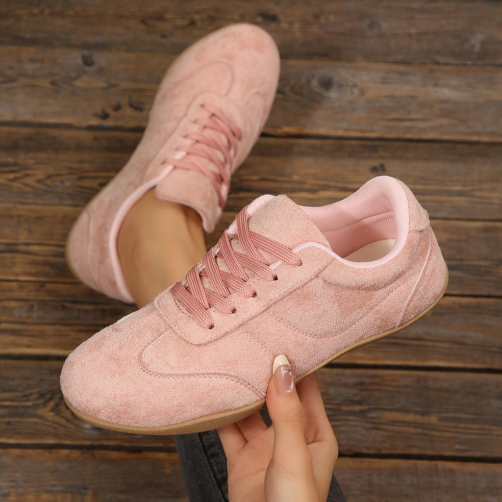 Women's Flat Plus Size Lace-Up Casual Court Sneakers Retro Tennis Shoes Walking Travel