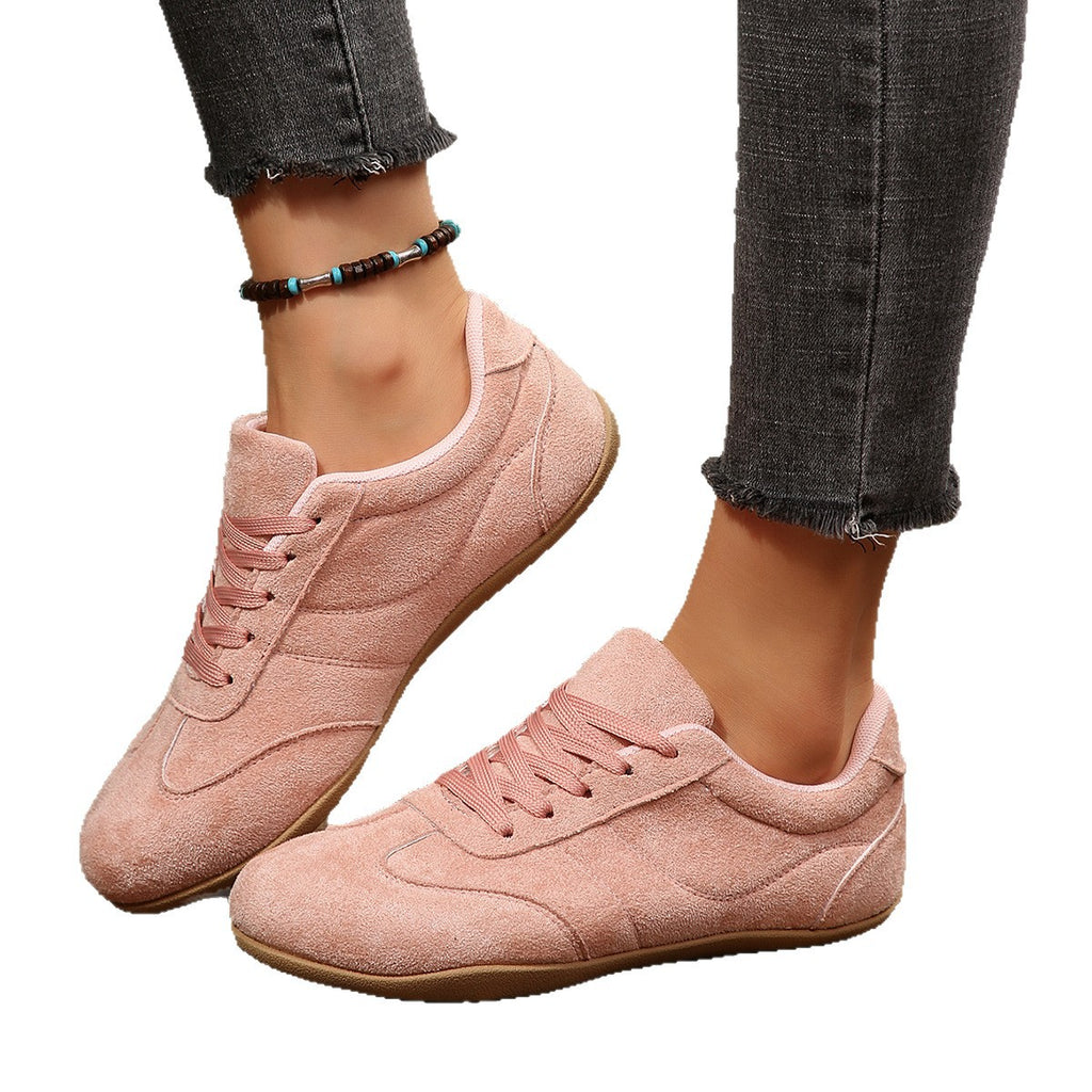 Women's Flat Plus Size Lace-Up Casual Court Sneakers Retro Tennis Shoes Walking Travel