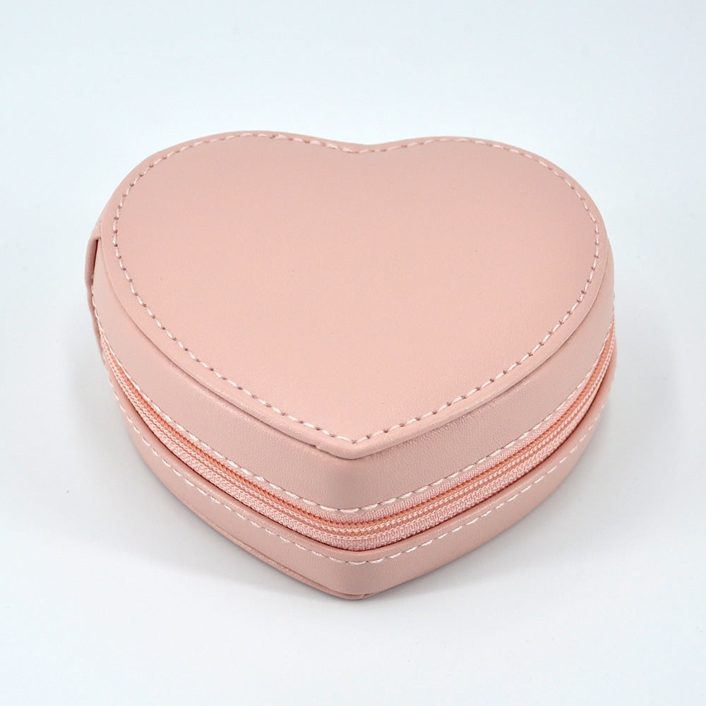 Pink Jewelry Box Organizer Case Display Stand Home Gift Travel Desktop Mirror Small Earrings
