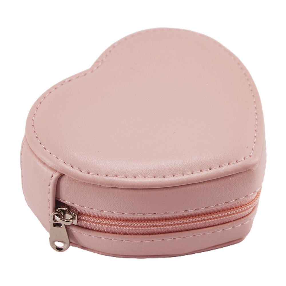 Pink Jewelry Box Organizer Case Display Stand Home Gift Travel Desktop Mirror Small Earrings