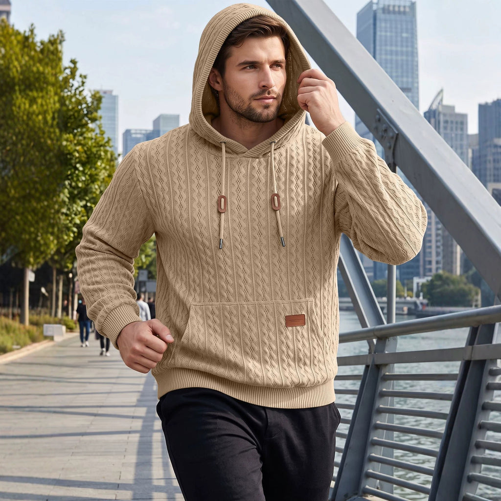 Men's Knit Long Sleeve Hoodie Sweatshirt Pullover Travel Weekend Everyday Fall Winter