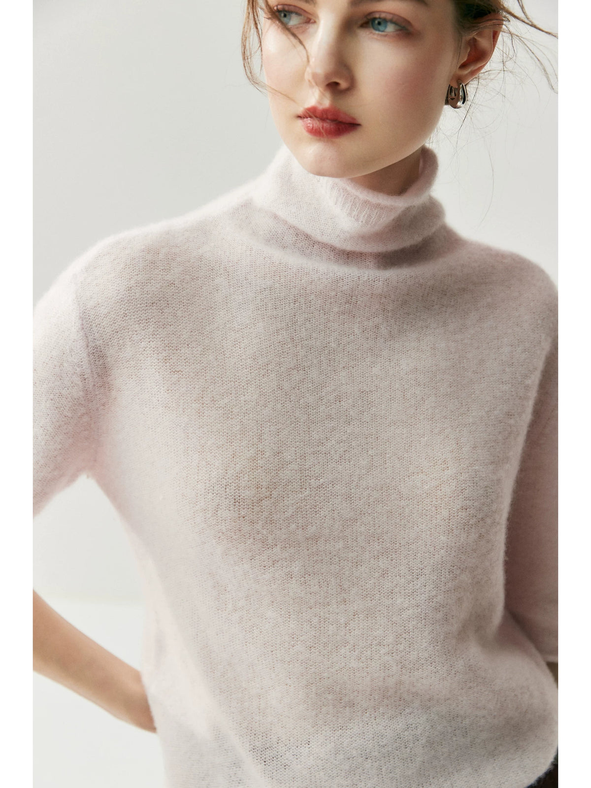Women's Turtleneck Oversized Cropped Sweater Knit Pullover Top for Fall Winter Spring Travel Office Everyday Date Night