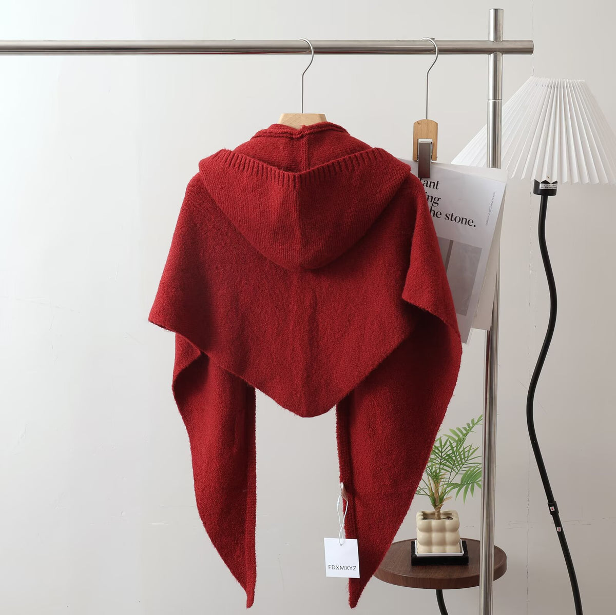 Women's Wool Fall Winter Knit with Hood Fleece-Lined Shawls Scarves Scarf Fashion Wrap
