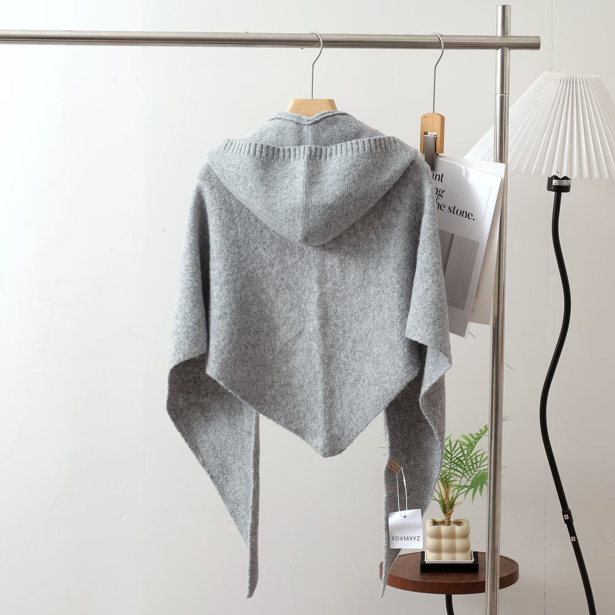 Women's Wool Fall Winter Knit with Hood Fleece-Lined Shawls Scarves Scarf Fashion Wrap