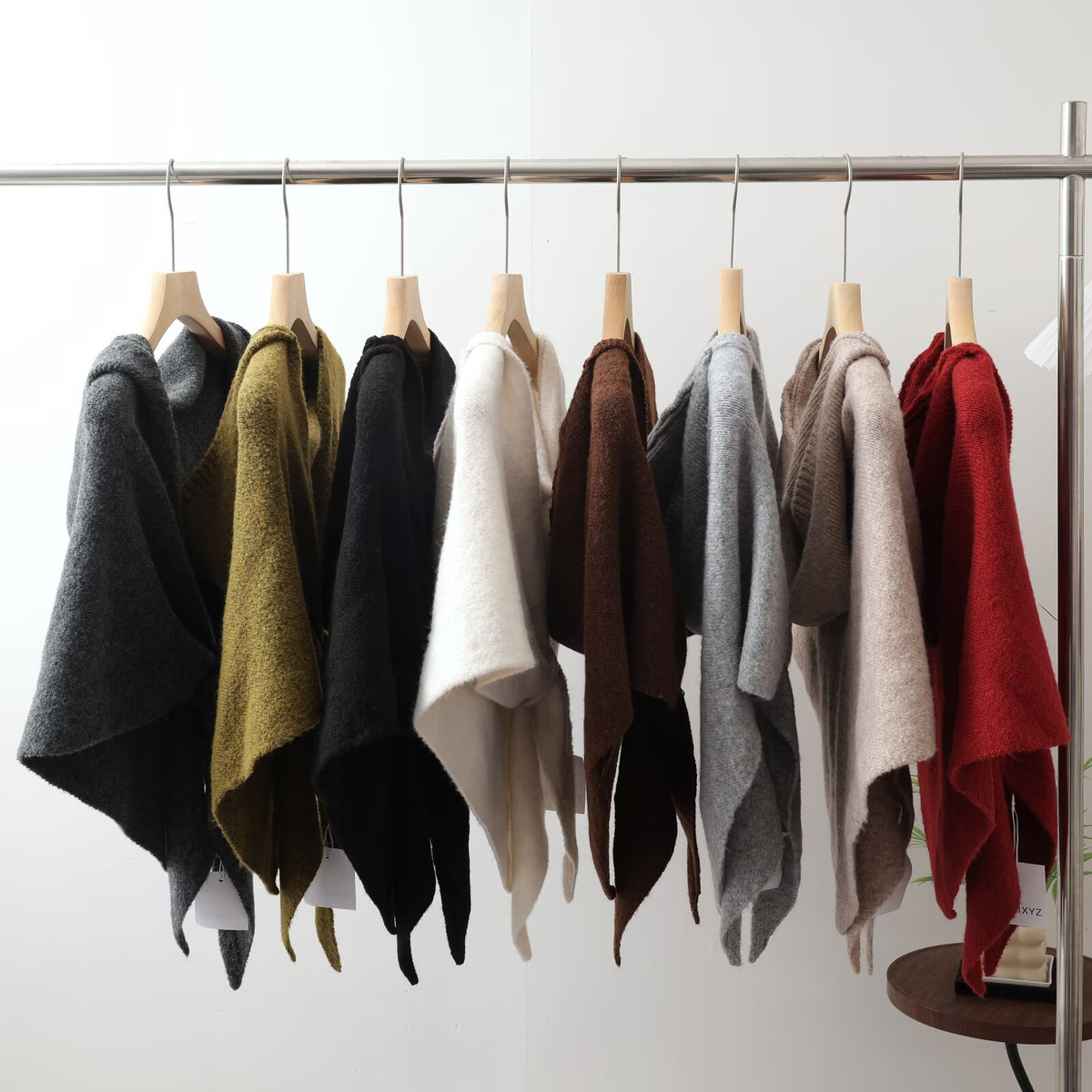 Women's Wool Fall Winter Knit with Hood Fleece-Lined Shawls Scarves Scarf Fashion Wrap
