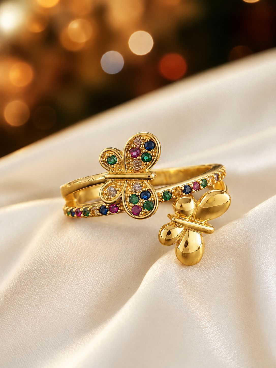 Gold cubic zirconia jewelry set by Yoshan