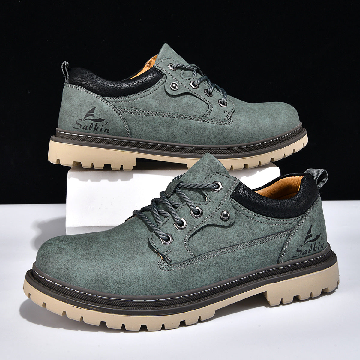 Men's British-Style Work Boots Ankle Walking Everyday Fall Winter Flat Knee High