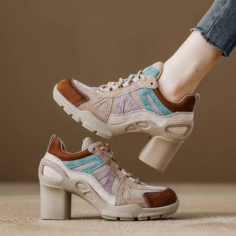 Leather Block Heel Workwear Women's Shoes for Women