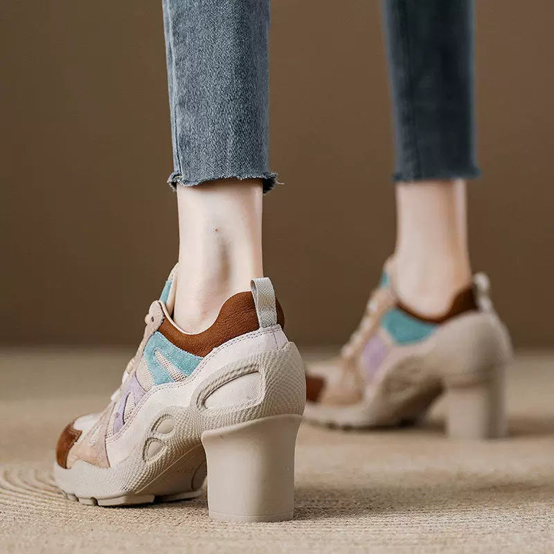 Leather Block Heel Workwear Women's Shoes for Women