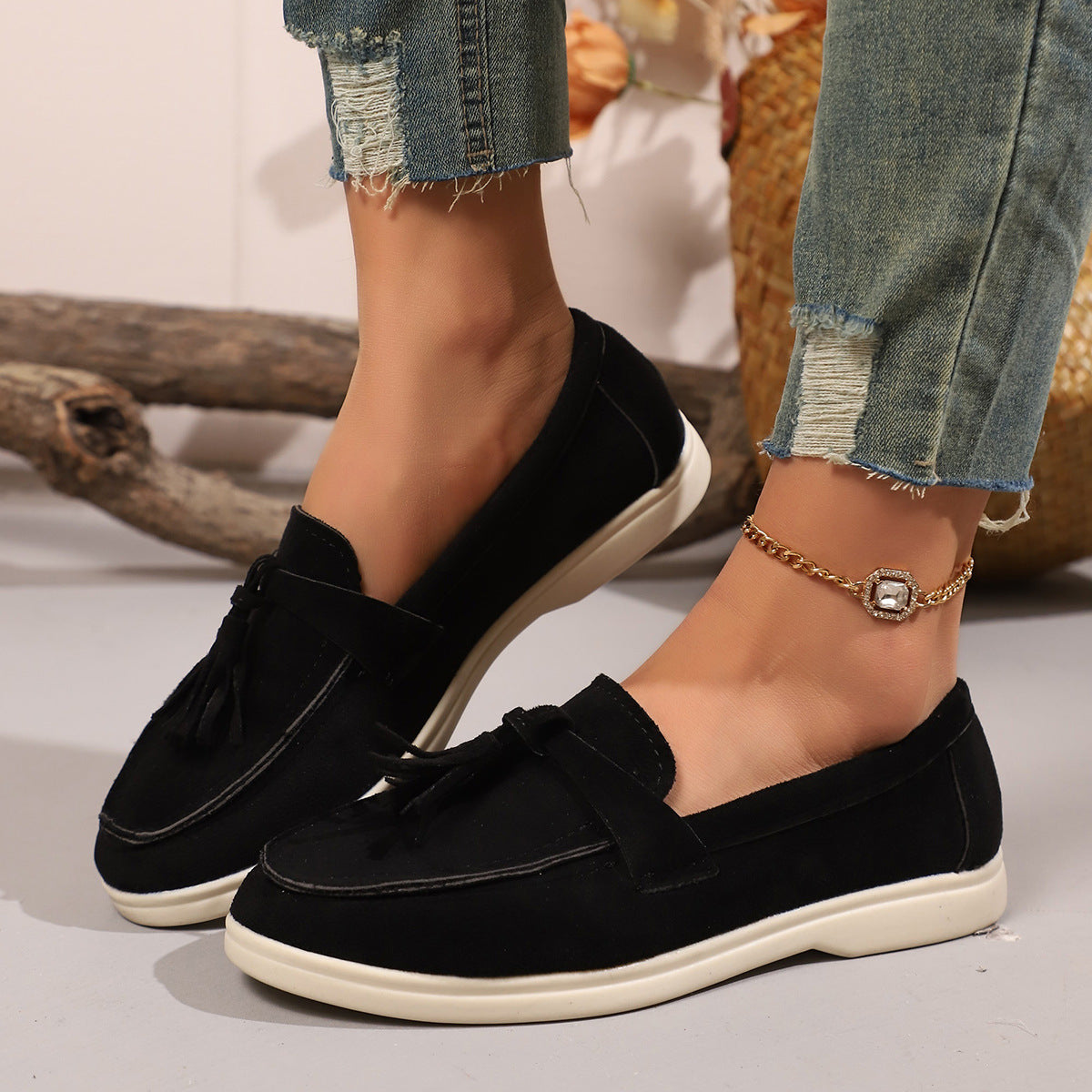 Women's Plus Size British-Style Retro Loafers Slip-On Office Walking Everyday Square Toe