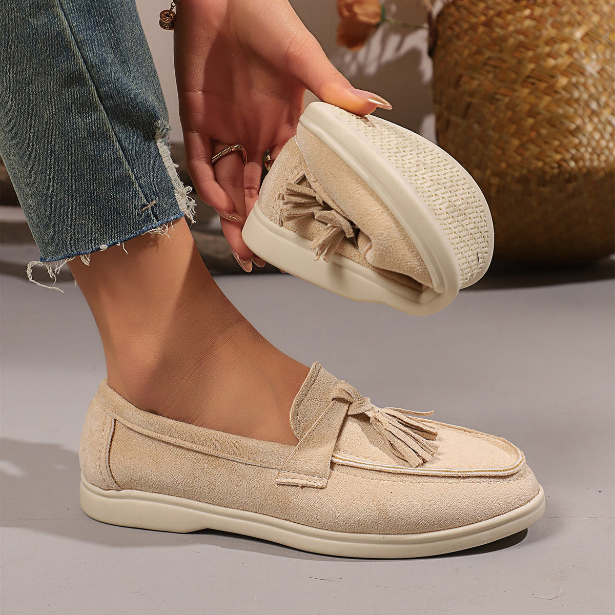 Women's Plus Size British-Style Retro Loafers Slip-On Office Walking Everyday Square Toe