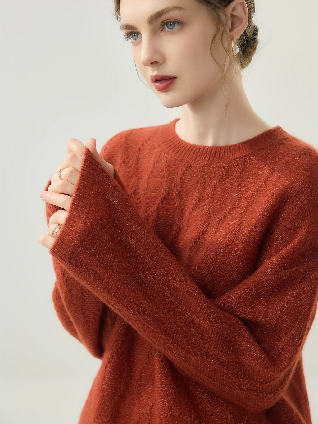 Women's Fall Winter Oversized Relaxed Sweater Knit Pullover Top for Casual Outfits Spring Travel Office Everyday Date Night
