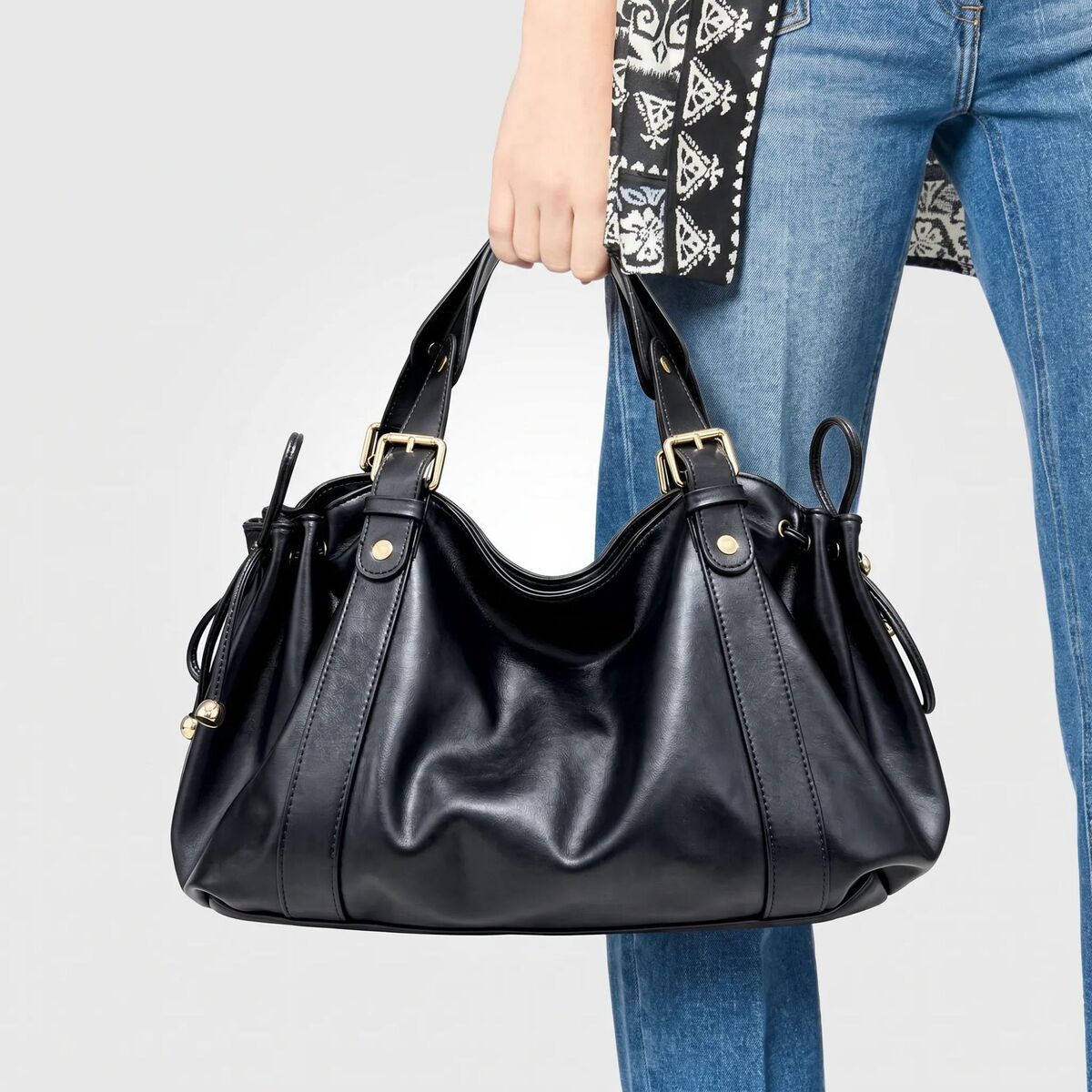 Women's Large-Capacity Y2k Streetwear Commute Office Workwear Retro Tote Bag Shoulder Crossbody Purse Work and Travel School