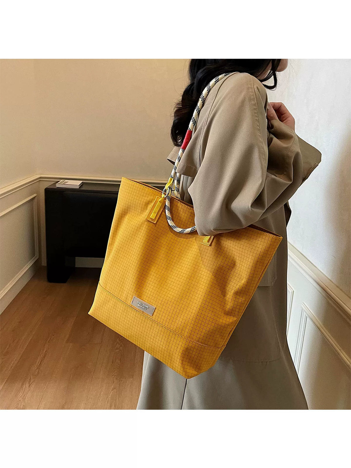 Women's Large-Capacity Nylon Canvas Office Workwear Casual Tote Bag Shoulder Crossbody Purse Work and Travel