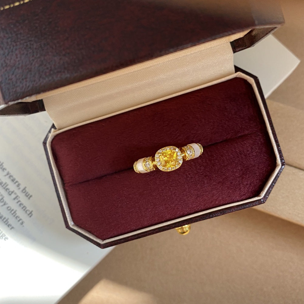 Gold Yellow cubic zirconia French-inspired bracelet by Yoshan