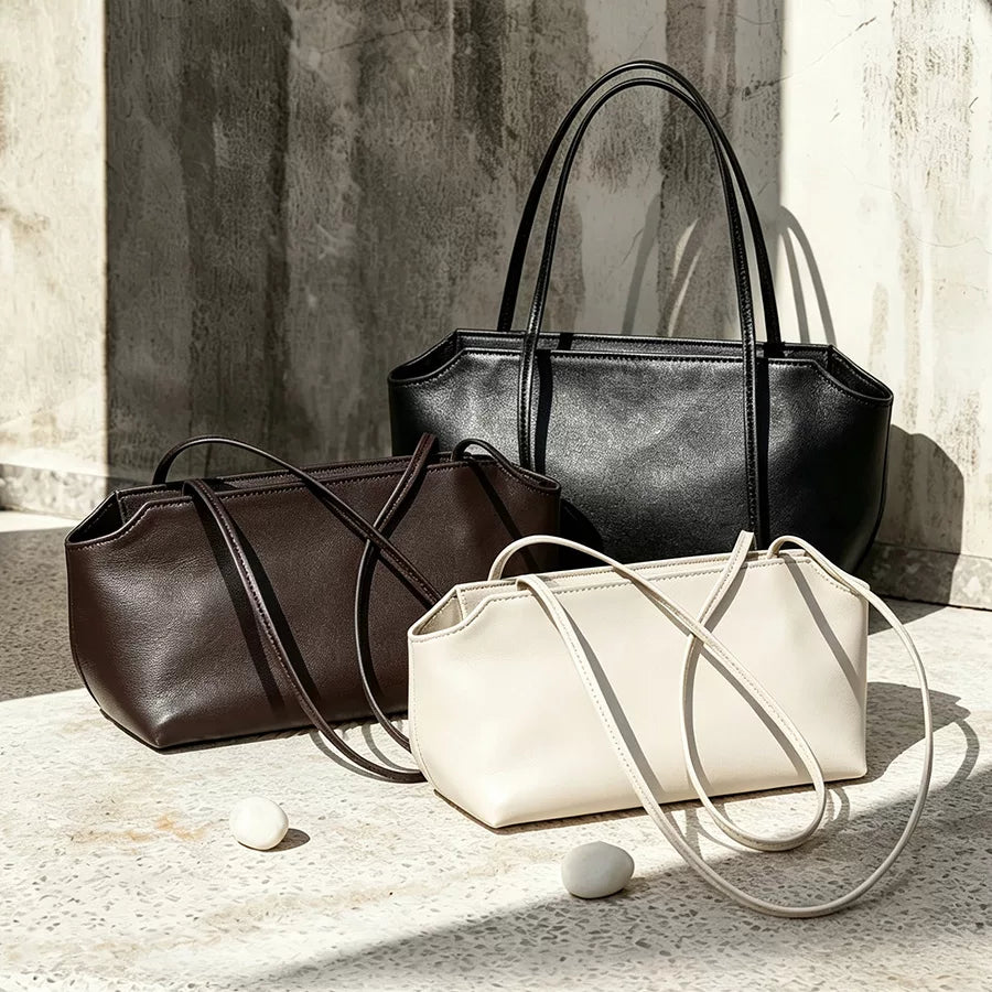 Women's Office Leather Closed Toe Workwear Baguette Bag Small Shoulder Purse Crossbody for Travel and Sightseeing Everyday Casual Streetwear Date Night