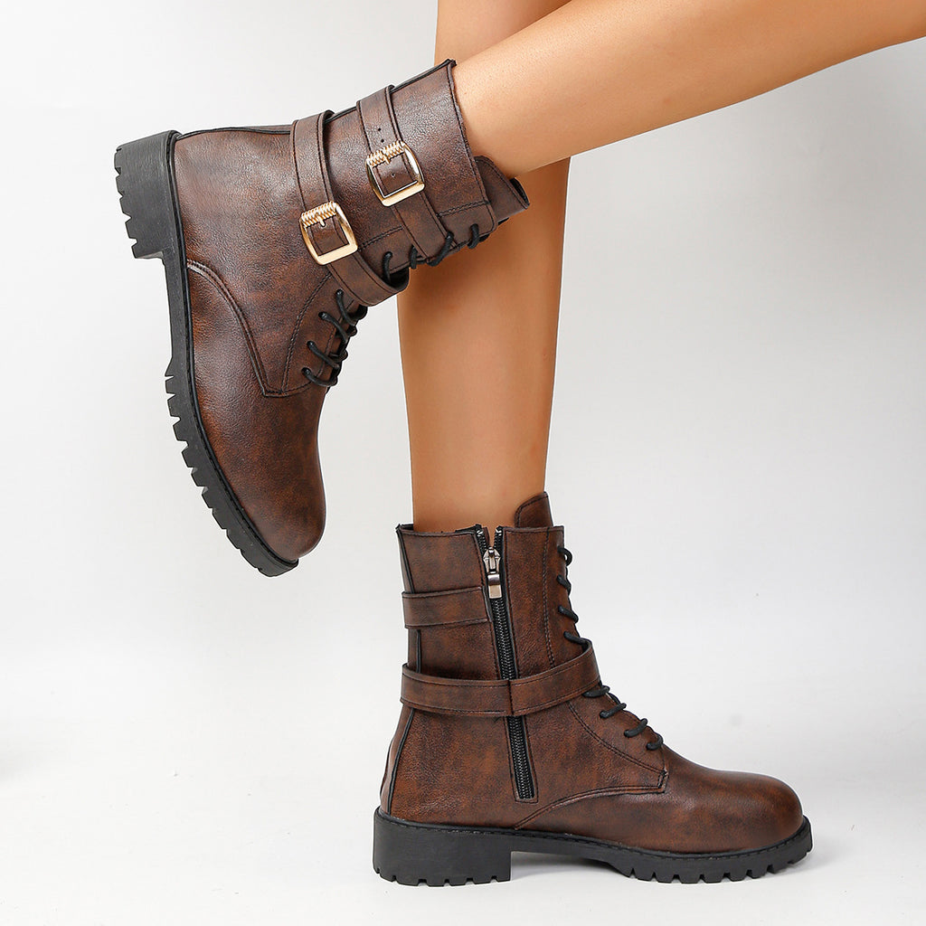 Women's Fall Winter Round Toe Plus Size Boots