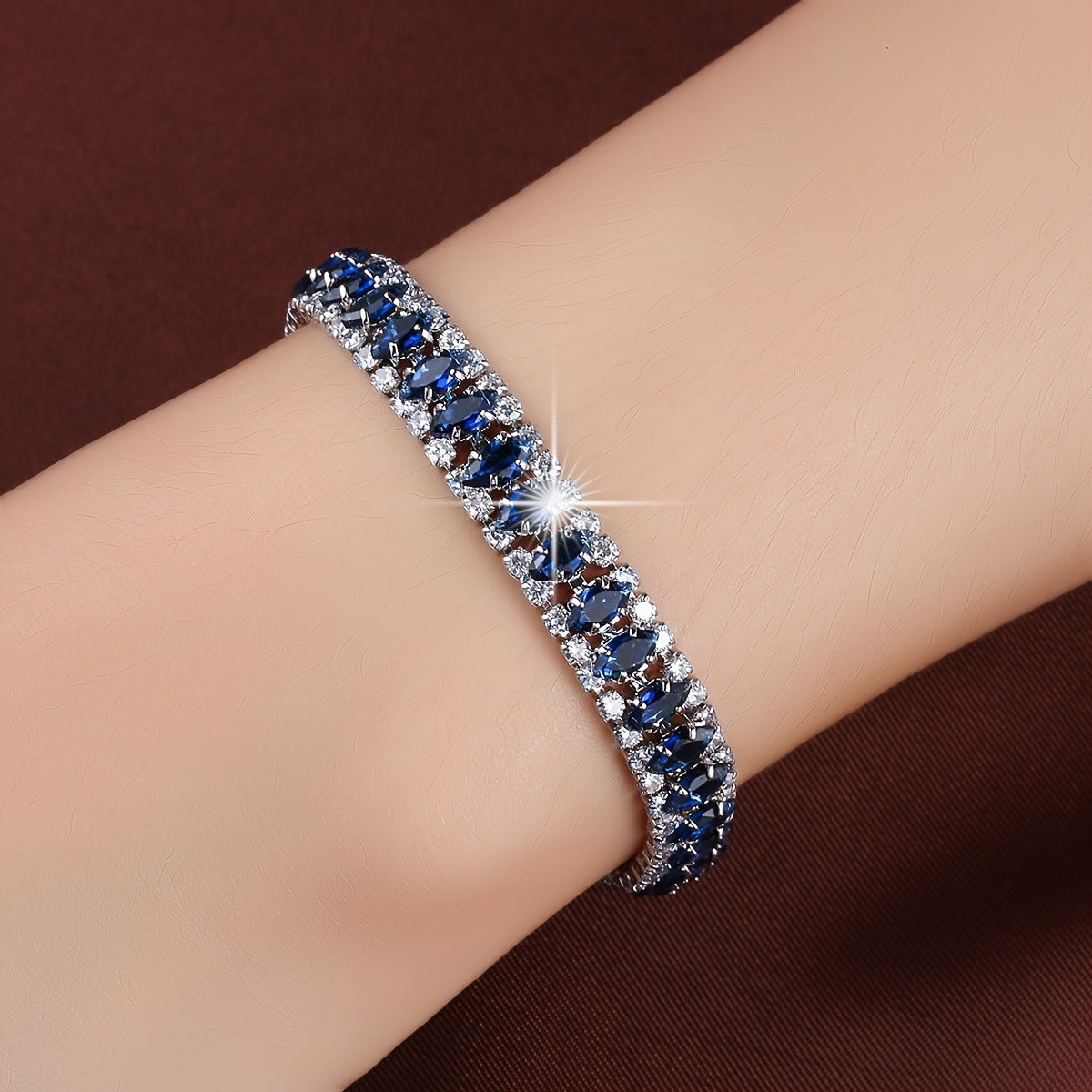 Silver - Blue jewelry set by Yoshan, view 2