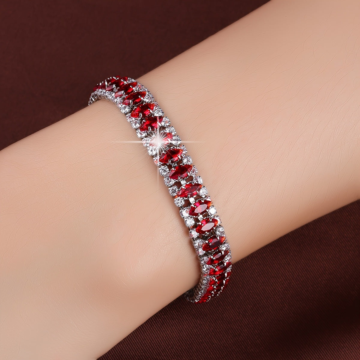 Silver - Red jewelry set by Yoshan