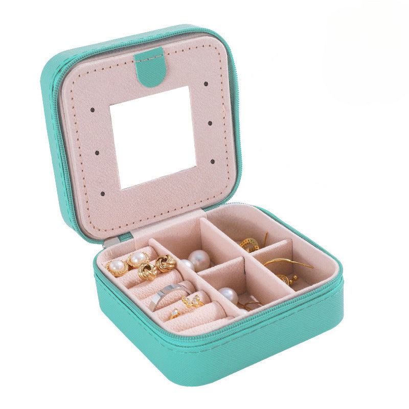 Jewelry Box Organizer Case Home Gift Display Stand Travel Desktop Mirror Small Earrings