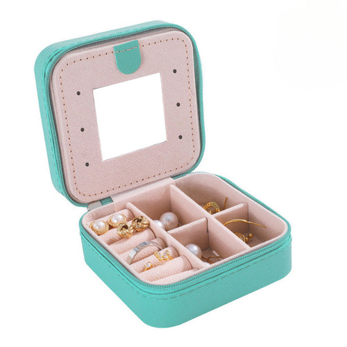 Jewelry Box Organizer Case Home Gift Display Stand Travel Desktop Mirror Small Earrings