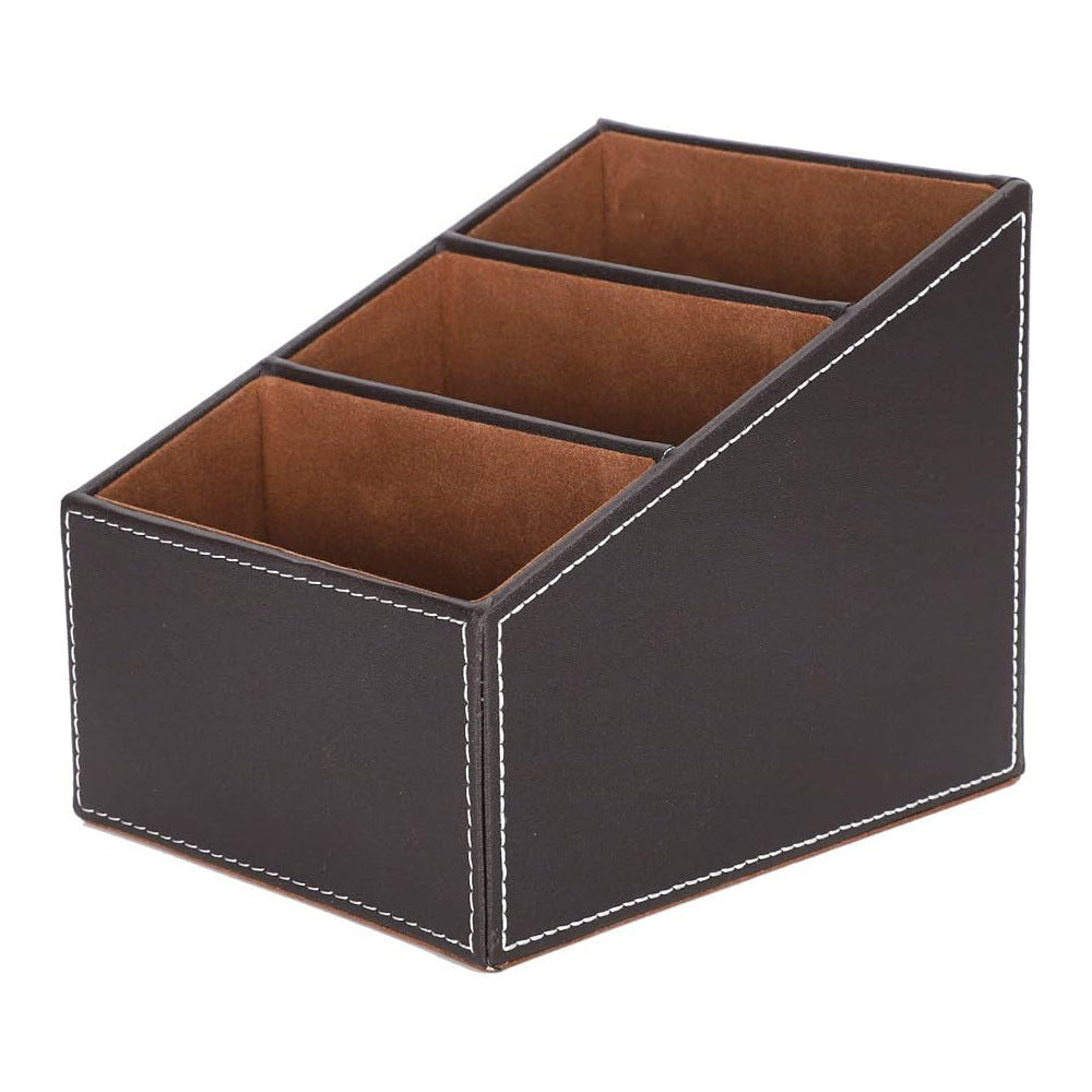 Leather Desk File Organizer Desktop Paper Sorter Home Storage Office Kitchen Entryway