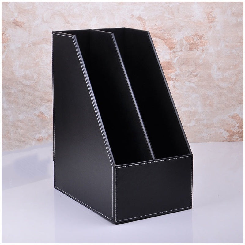 Leather Desk File Organizer Desktop Paper Sorter Home Storage Office Kitchen Entryway