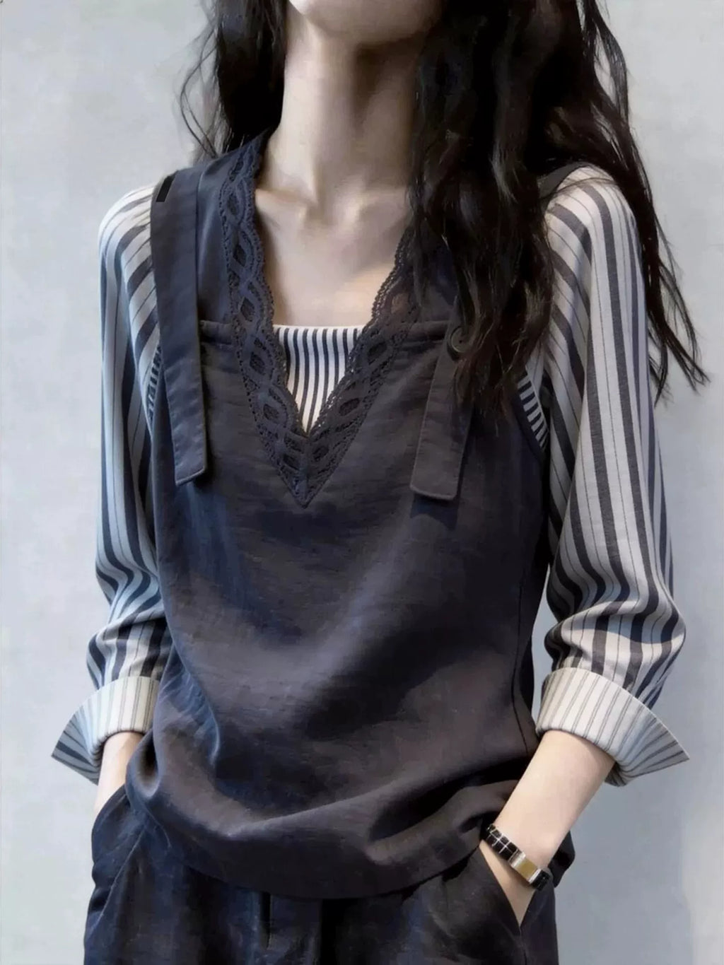 Women's Slim-fit Top Fashion Blouse Shirt for Office Outfits Business Casual Streetwear Slimming Weekend Everyday
