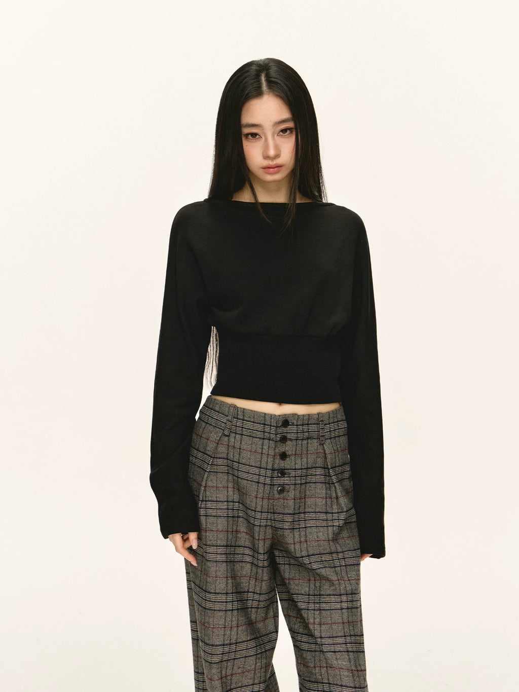 Women's Fall Winter Slim-Waist Oversized Slim-Fit Long Sleeve Cropped T-Shirt Casual Tee for Date Night Streetwear Everyday Wear Weekend Holiday Party