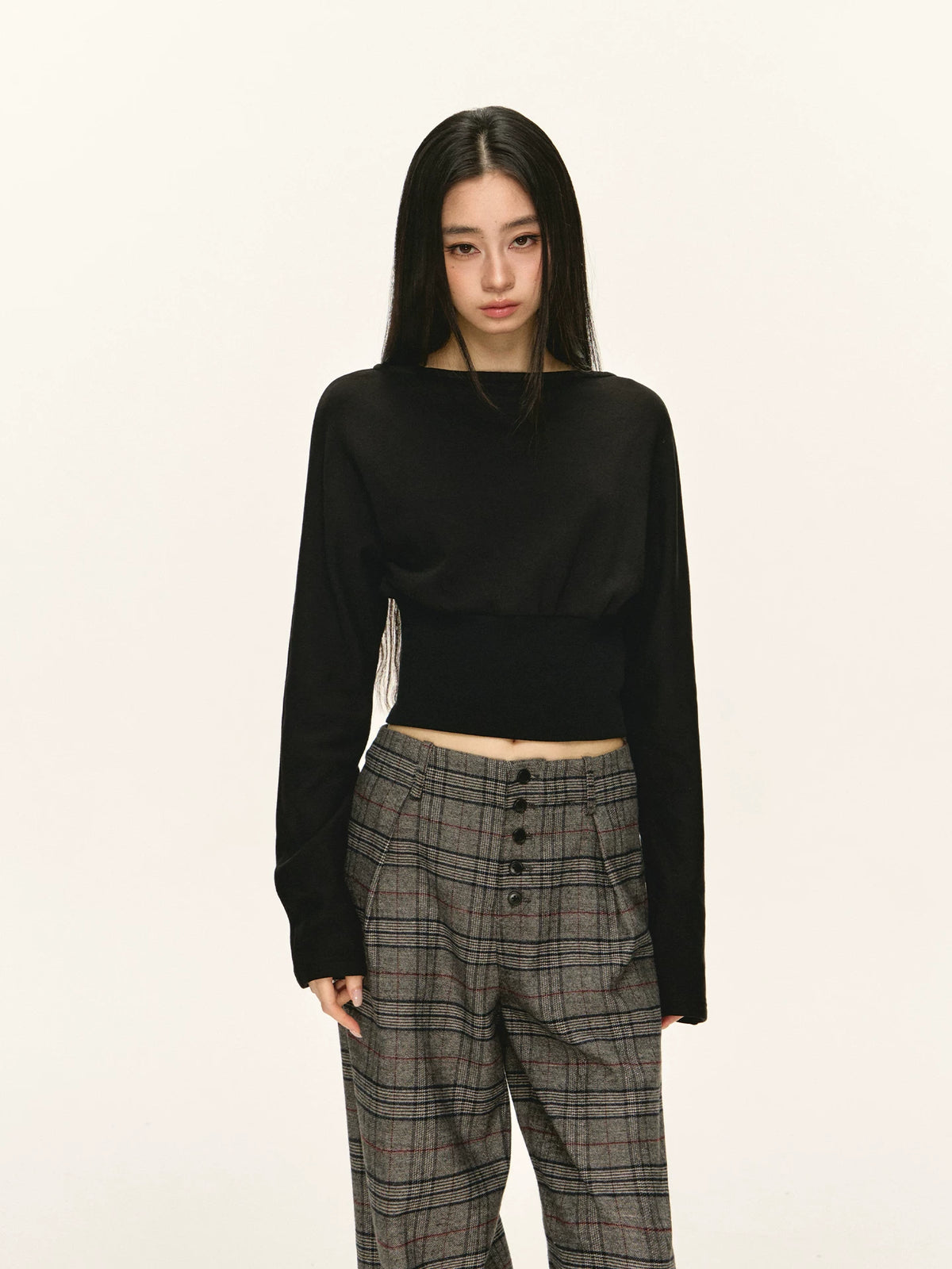 Women's Fall Winter Slim-Waist Oversized Slim-Fit Long Sleeve Cropped T-Shirt Casual Tee for Date Night Streetwear Everyday Wear Weekend Holiday Party