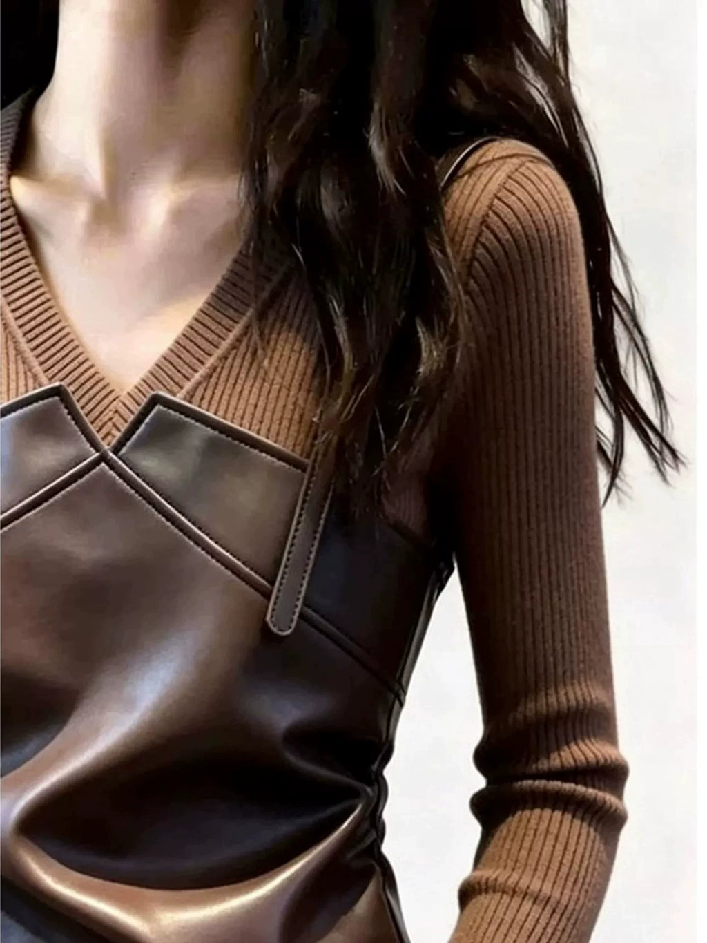 Women's Vest Brown Top Fashion Blouse Shirt for Office Outfits Business Casual Streetwear Weekend Everyday