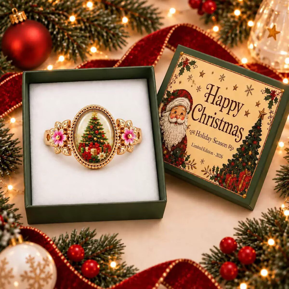 Christmas Ring Set, Santa, Snowman and Reindeer Rings, 5-Piece Assorted Holiday Party Favor Pack, Stocking Stuffers and Gift Exchange Present for Kids and Adult