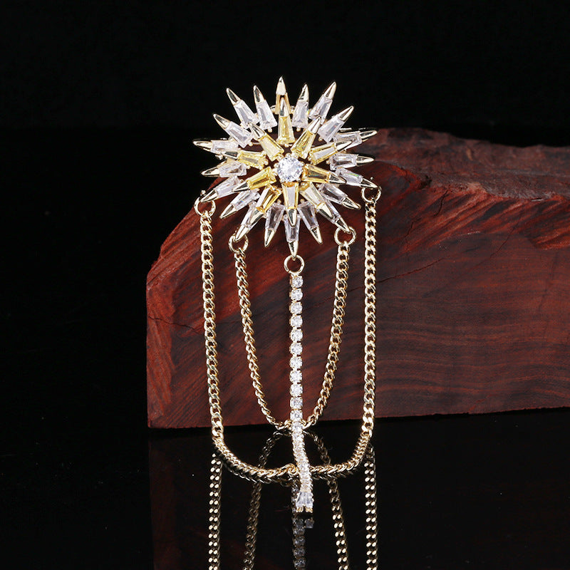 Cubic zirconia tassel jewelry set by Yoshan, detail view 2
