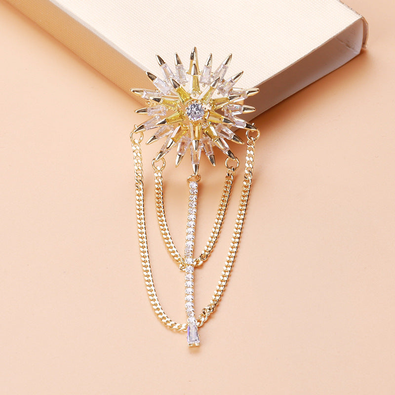 Cubic zirconia tassel jewelry set by Yoshan, detail view 4