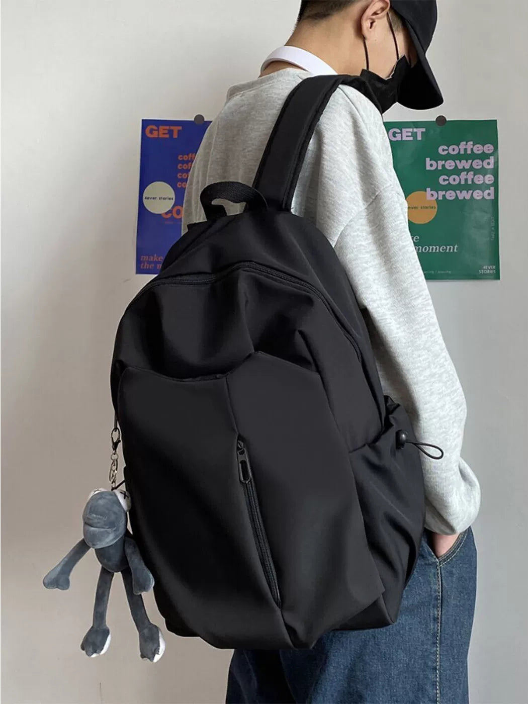 Women's Large-Capacity Nylon Canvas Office Workwear Backpack Travel School Bag Weekend Date Night Holiday Gift