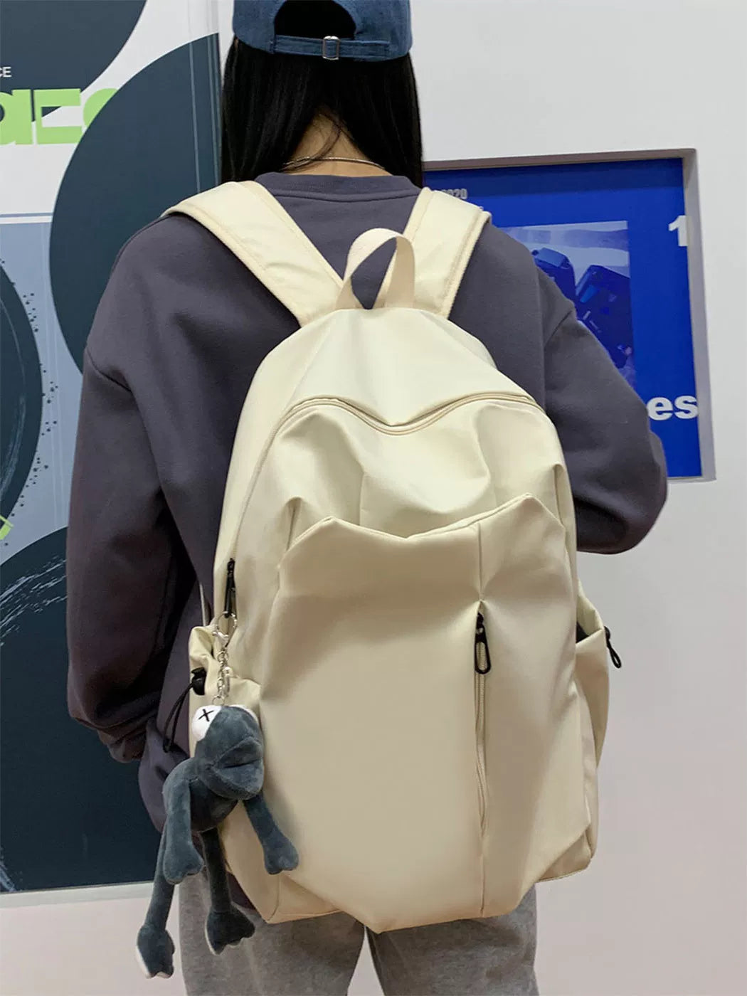 Women's Large-Capacity Nylon Canvas Office Workwear Backpack Travel School Bag Weekend Date Night Holiday Gift