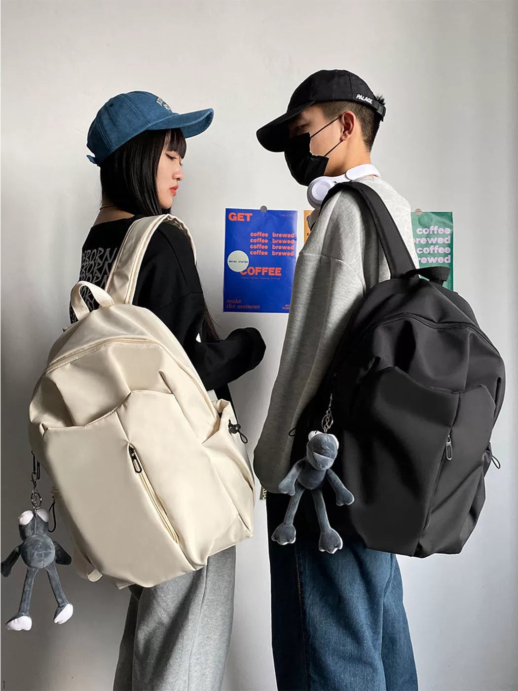 Women's Large-Capacity Nylon Canvas Office Workwear Backpack Travel School Bag Weekend Date Night Holiday Gift
