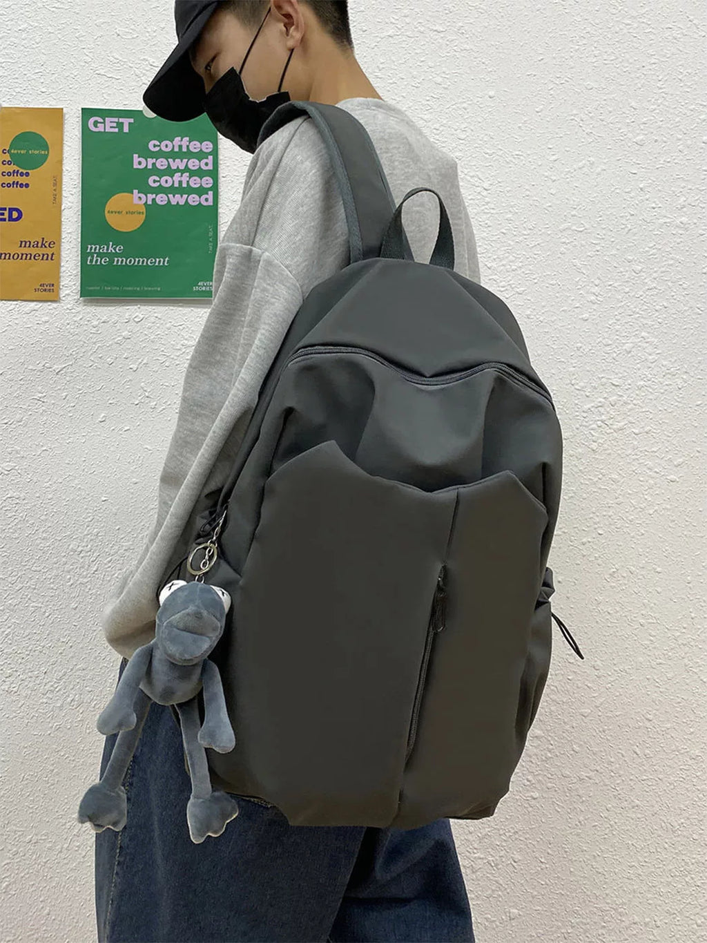 Women's Large-Capacity Nylon Canvas Office Workwear Backpack Travel School Bag Weekend Date Night Holiday Gift